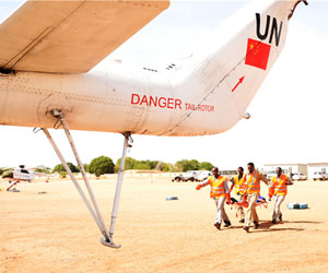 中國維和直升機分隊首次在任務區參加聯合演練